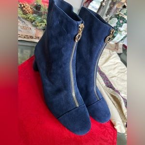 NEW Tory Burch navy suede boots size 7